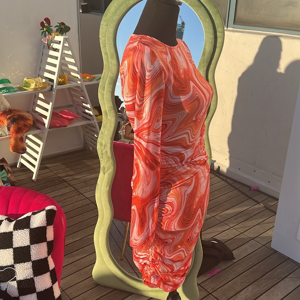 πPOSH PARTY LA LIVE SHEIN RUCHED MIDI DRESS - Picture 5 of 16
